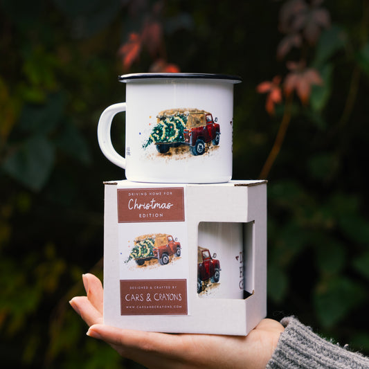 Land Rover “Driving Home for Christmas” Enamel Mug
