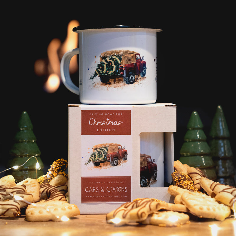 Land Rover “Driving Home for Christmas” Enamel Mug